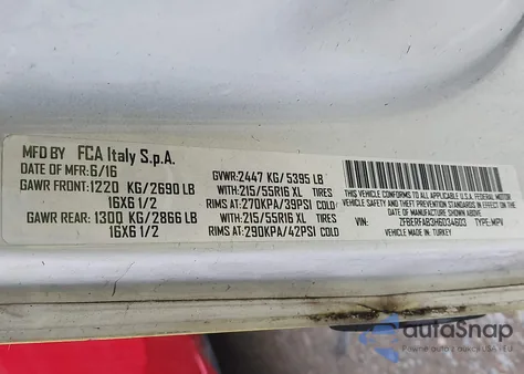 2017 Ram Promaster City Tradesman z USA, uszkodzony, nr VIN ZFBERFAB3H6D34603